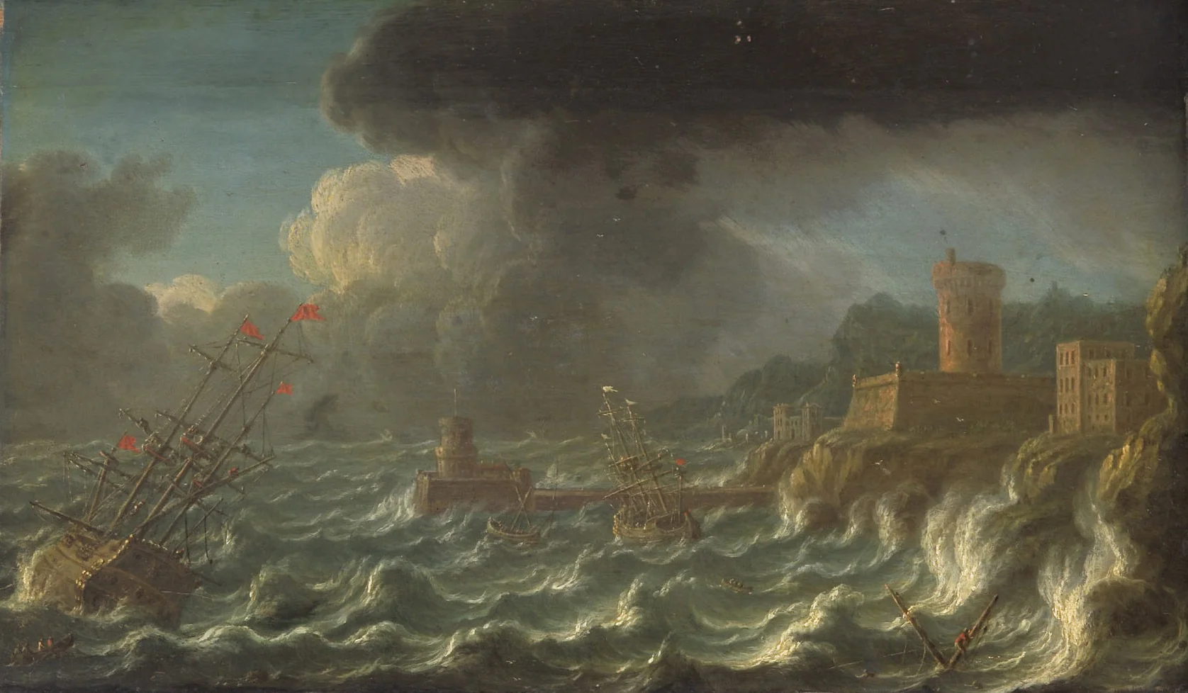 Seesturm vor der Küste, detail