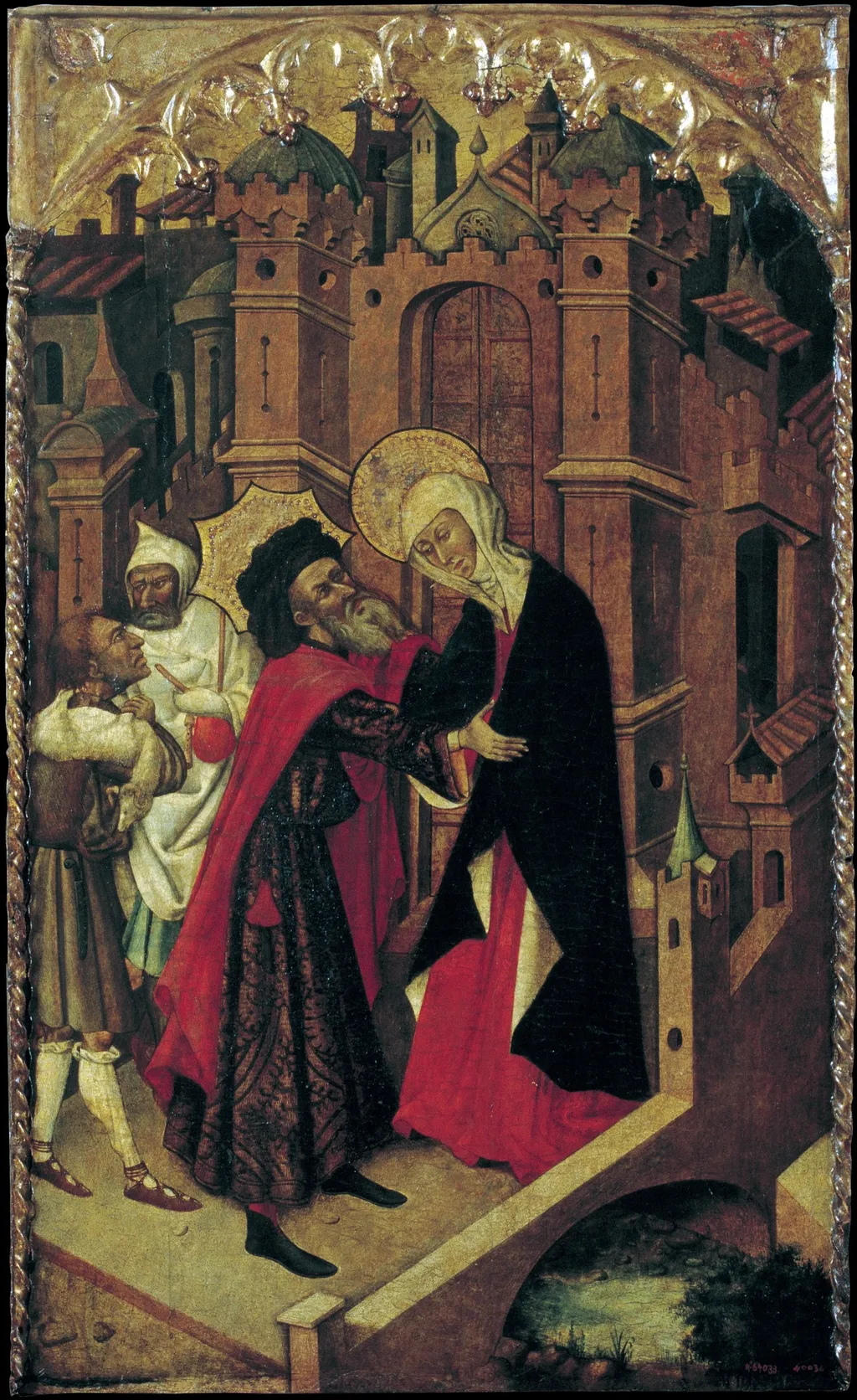 Embrace at the Golden Gate, by Mestre de Retascón, unspecified, 1417
