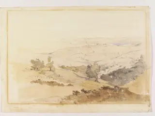 The Sea of Galilee from the heights of Safad, by William Edward Dighton, watercolor, 1852