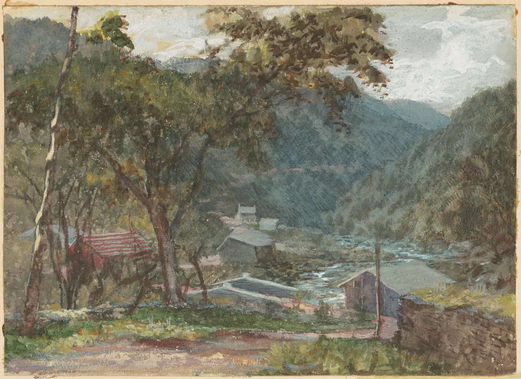 Entrance to Kauterskill Clove, Catskill Mountains, by American 19th Century, gouache, 1801