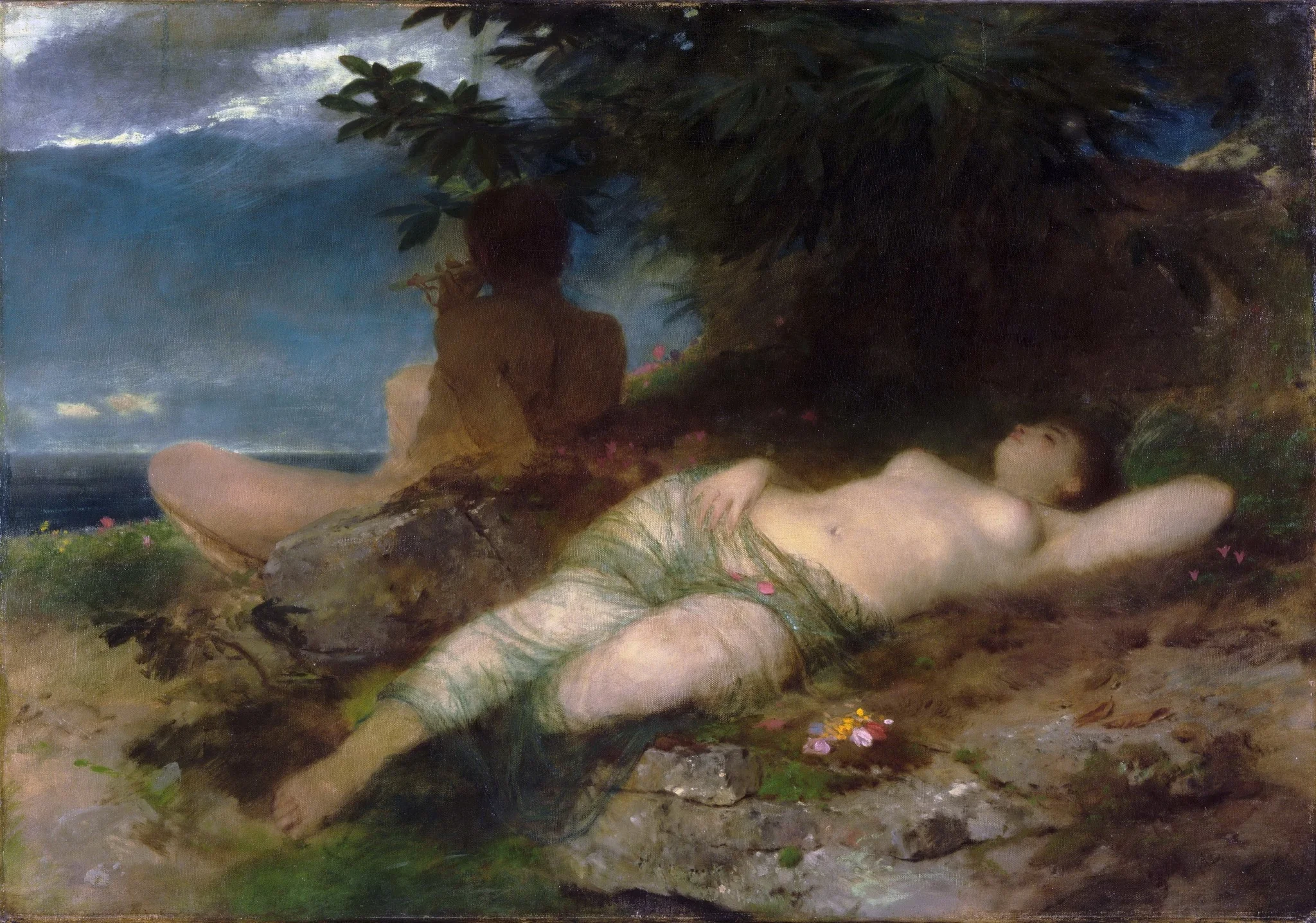 Nymph and Satyr, detail