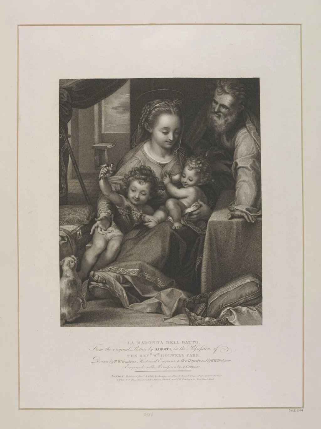 La Madonna Dell Gatto, by Anthony Cardon, 1802