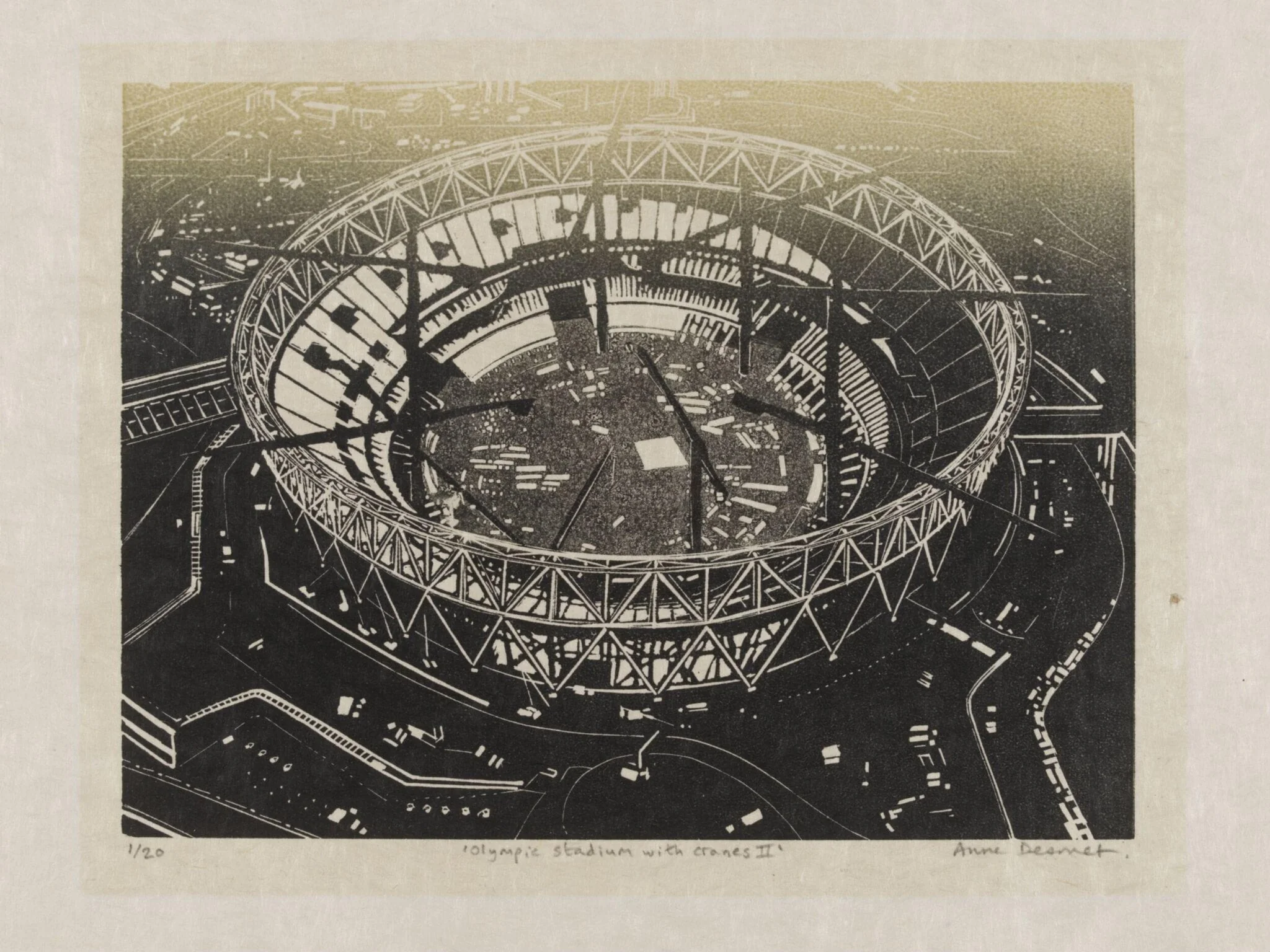 Olympic Stadium with Cranes II, detail