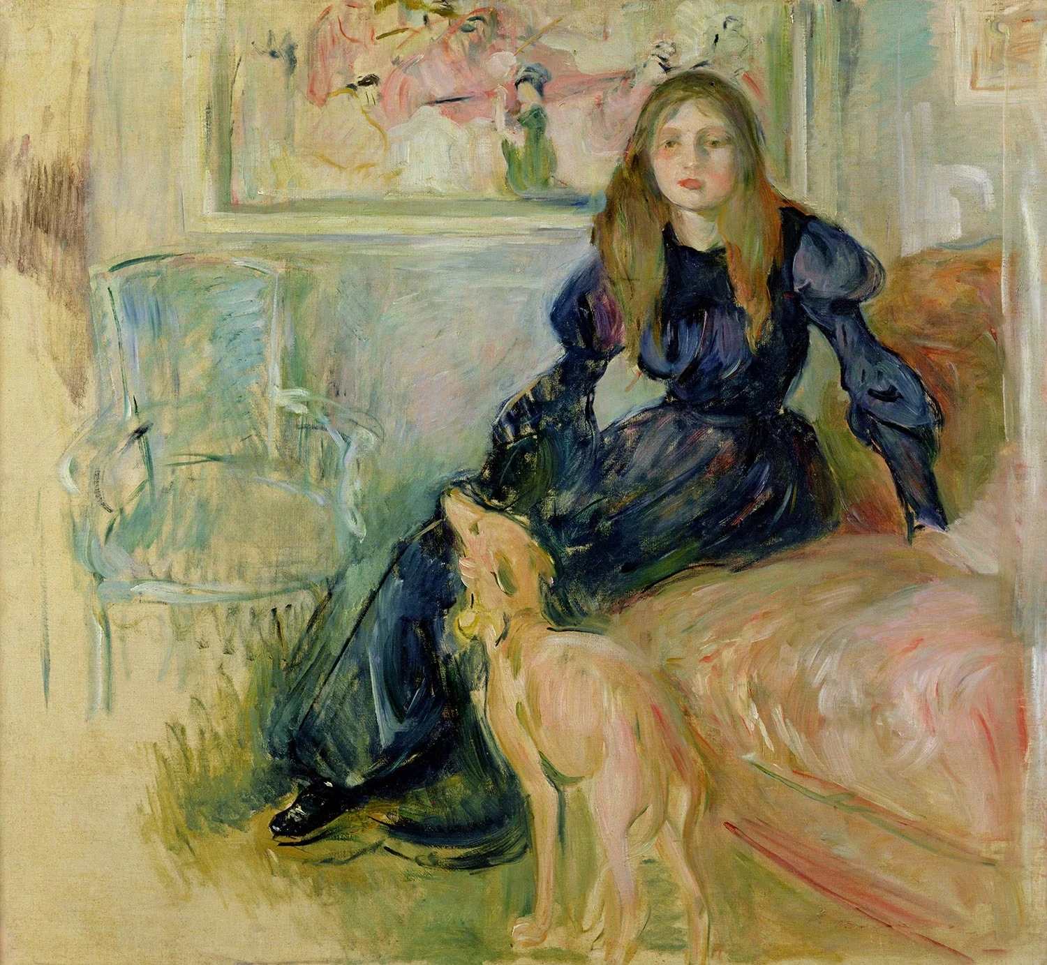 Julie Manet and her Greyhound, Laertes, detail
