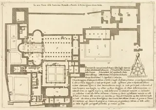 Plan of the Church of the Holy Nativity, by Jacques Callot, ink, 1619
