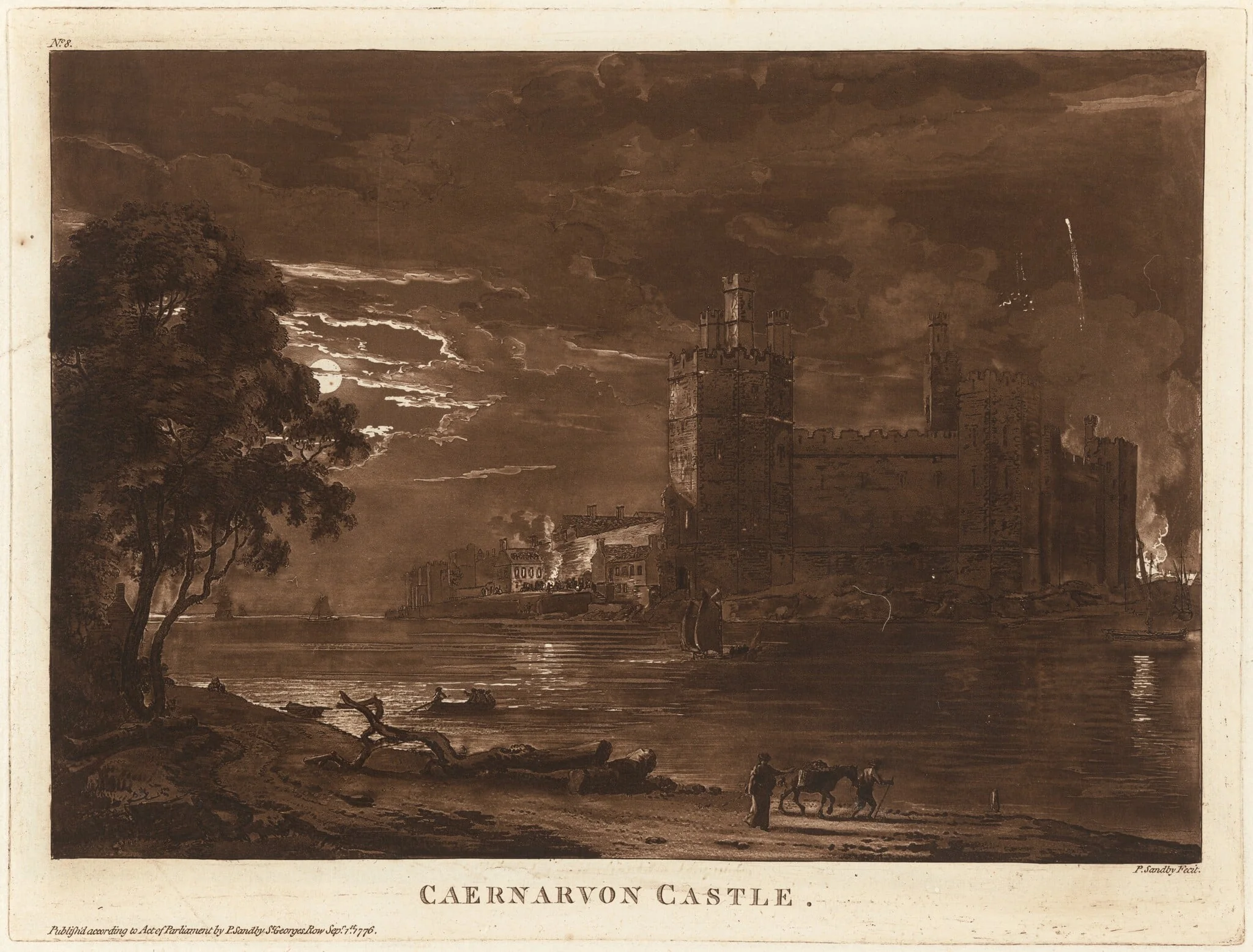 Caernarvon Castle (Night), detail