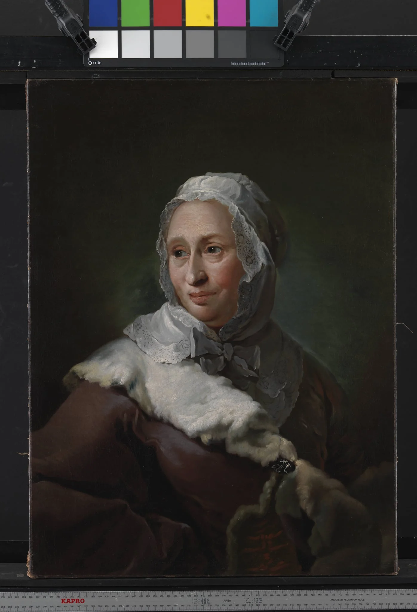 Portræt af Elisabeth Marie Fabritius, født d'Abbestée, detail