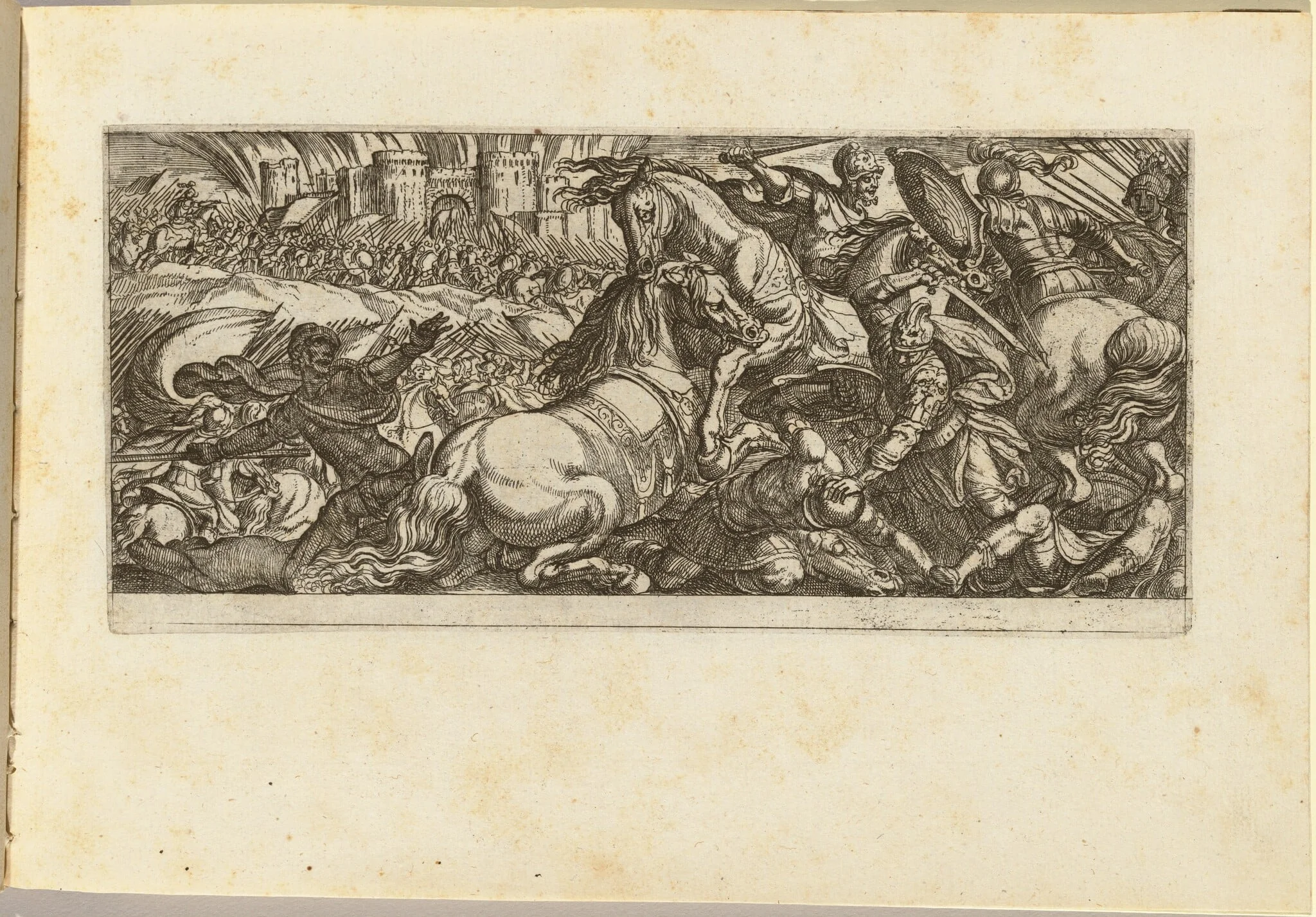 Battle Scene with Two Horses Attacking Each Other, detail