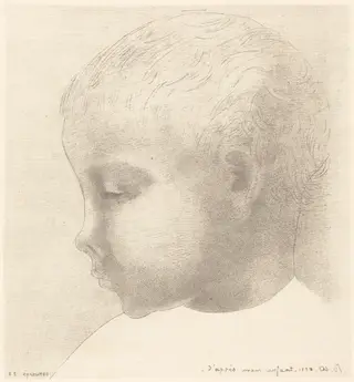 Mon Enfant (My Child), by Odilon Redon, ink, 1892
