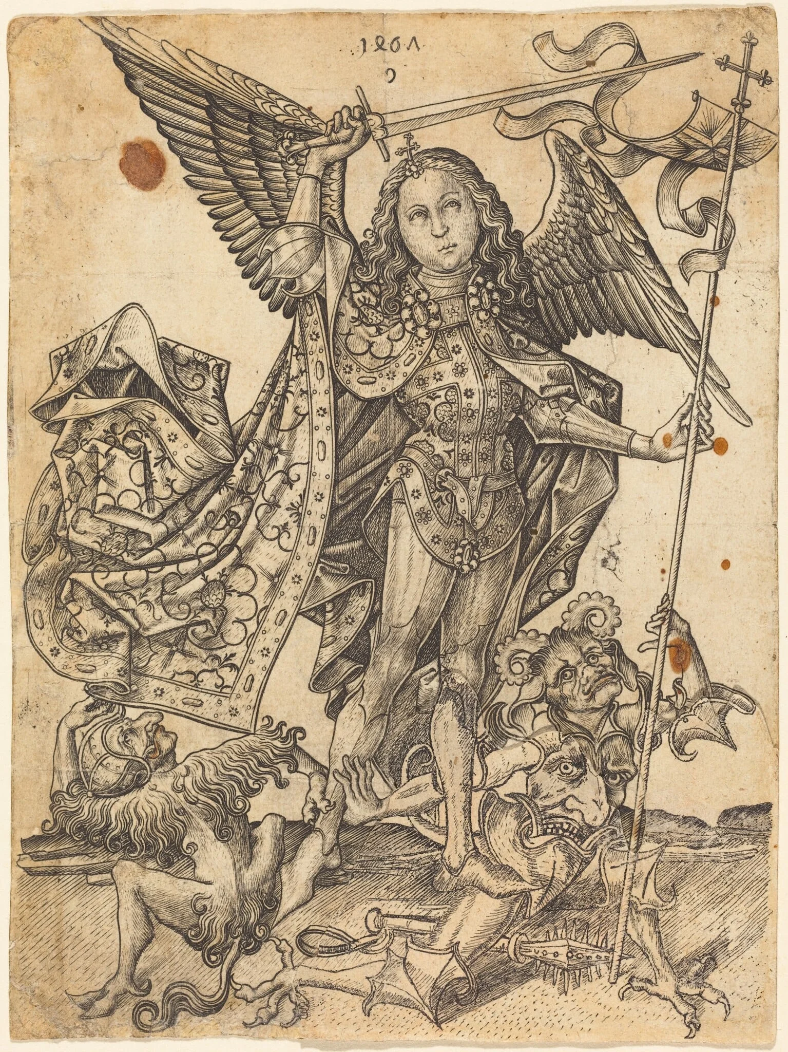 Saint Michael Defeating the Devils, detail