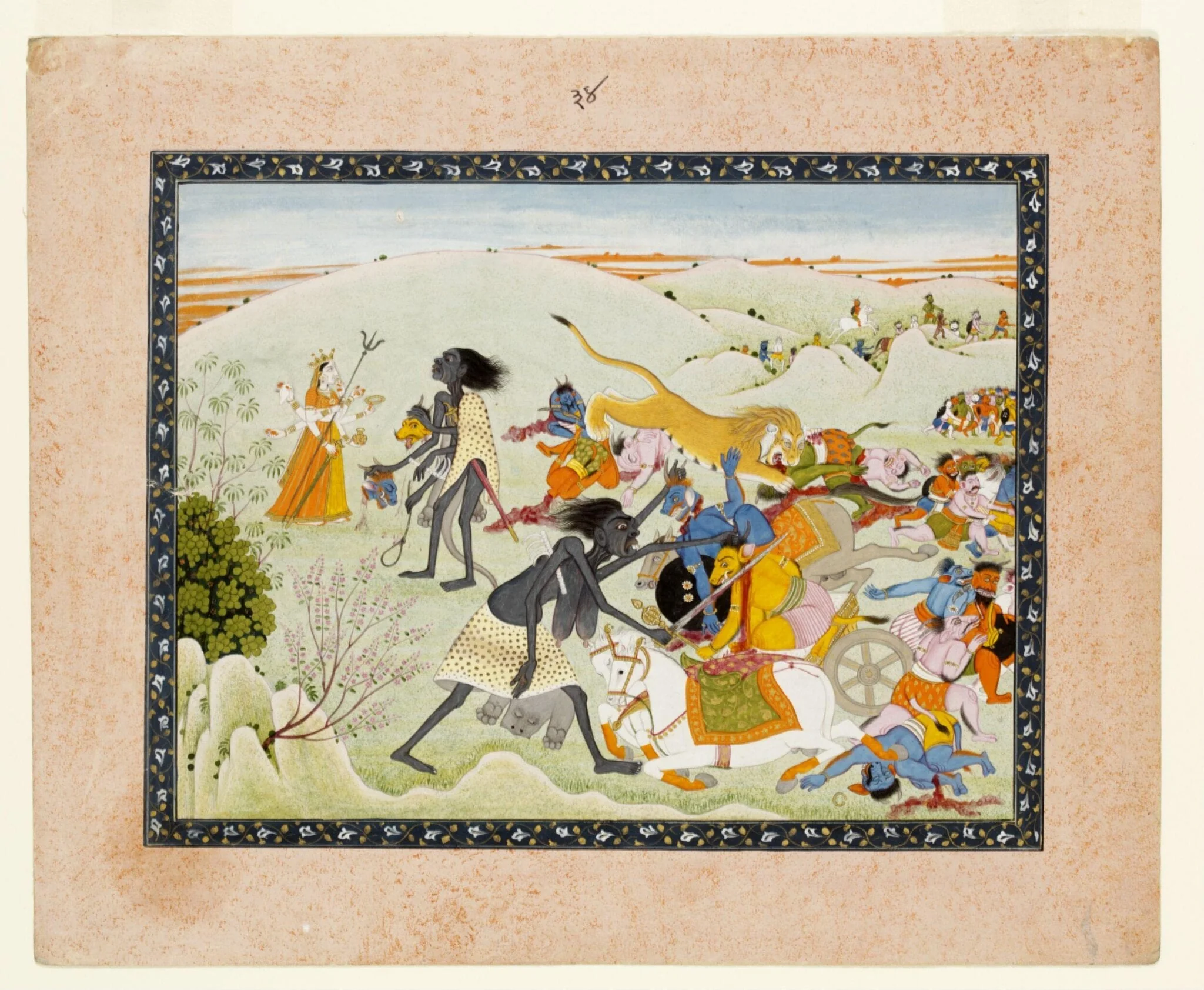 Kali, Durga, Chanda and Munda, detail