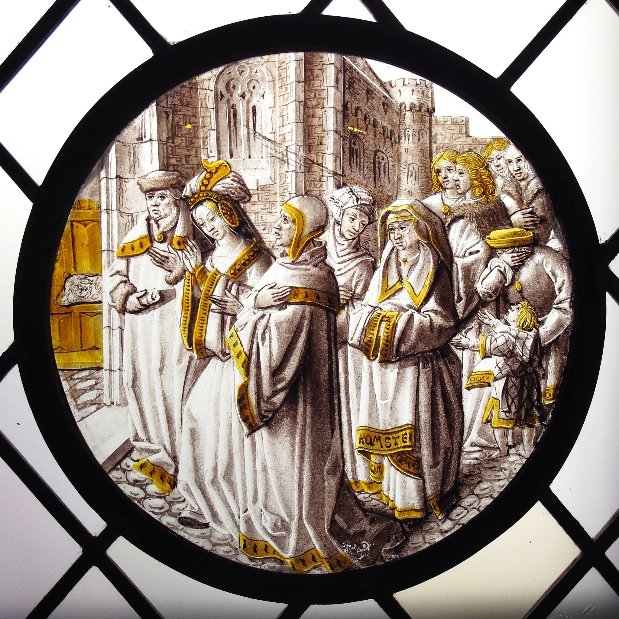 Roundel with Susanna Led to Judgement, detail