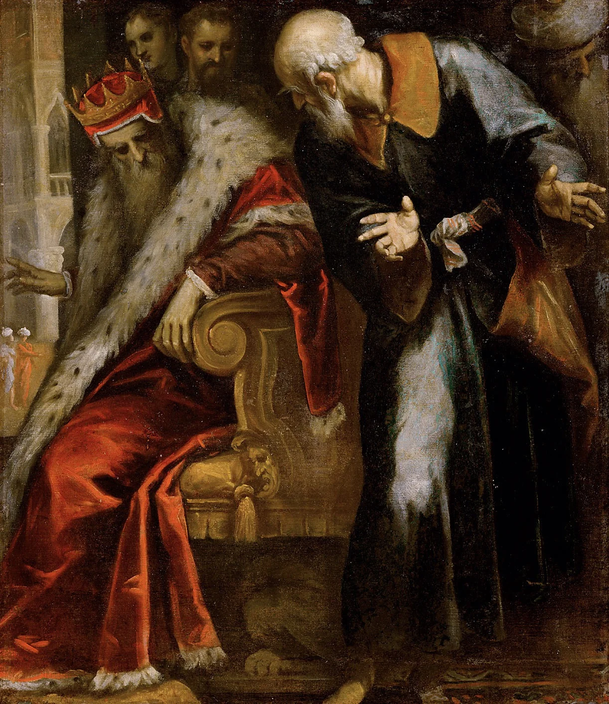 The prophet Nathan admonishes King David, detail