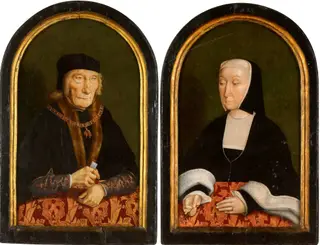 Portrait of Jan III, First Count of Egmond (1438–1516) and his wife Magdalena van Werdenburg, Countess of Egmond (1464–1538), by Master of Alkmaar, oil, 1510
