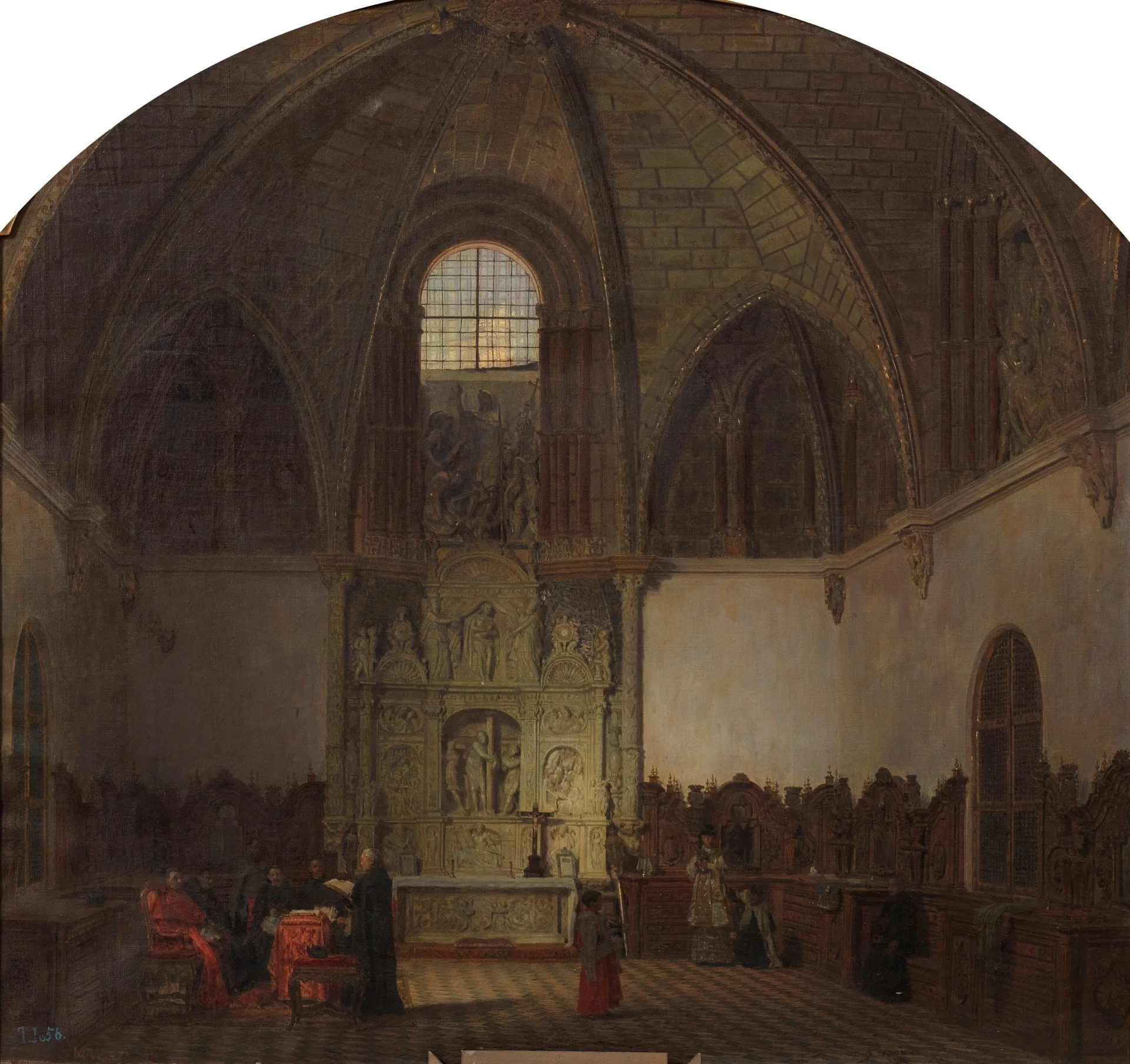 Interior de la capilla de San Bernardo donde se juramentaron los comuneros de Castilla (hoy sacristía mayor de la catedral de Ávila) en ocasión de celebrarse una conferencia por su obispo y cabildo, detail