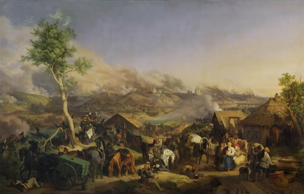 Battle of Smolensk on 5 (17) August 1812, by Peter von Hess, oil, 1846