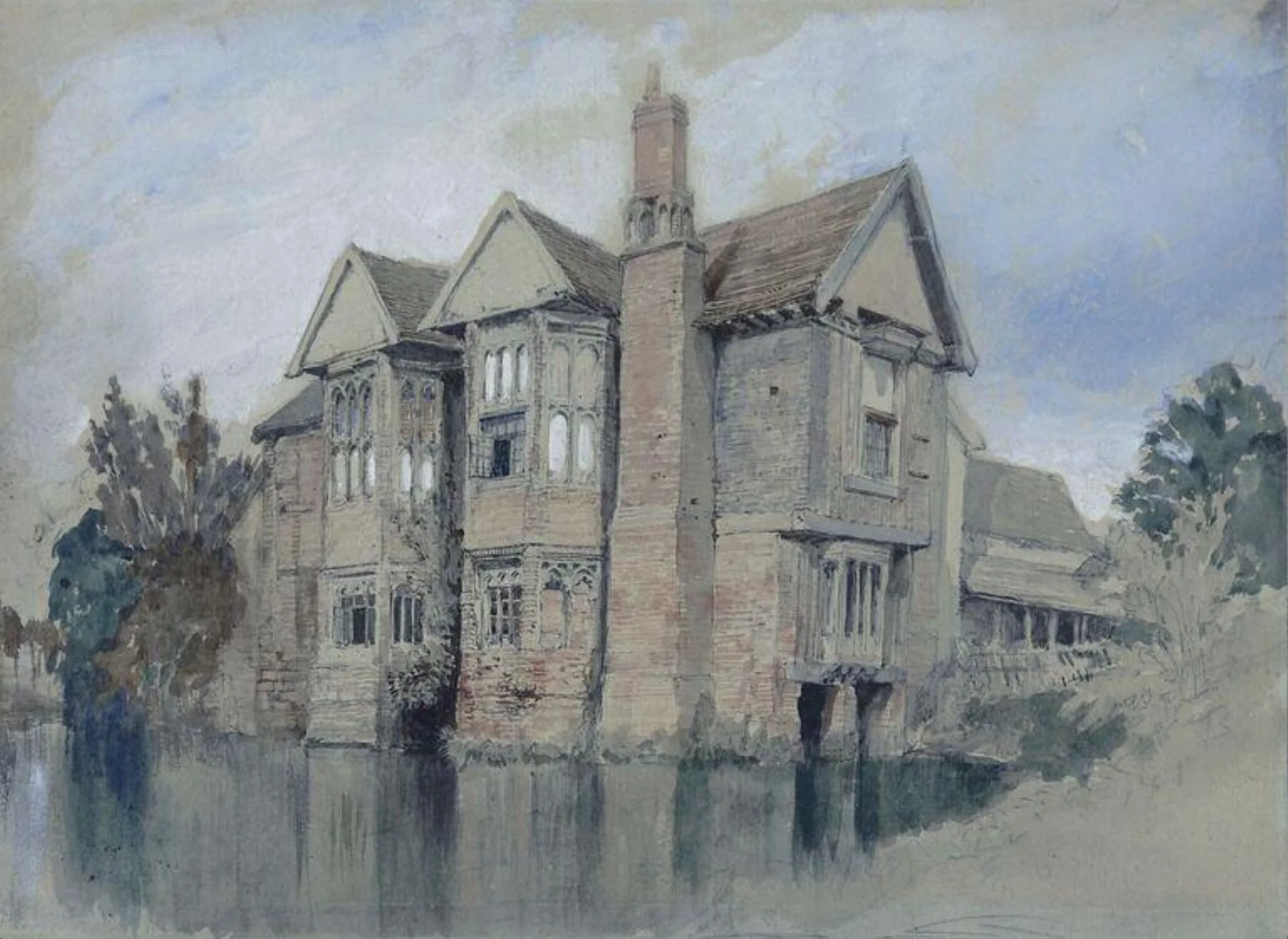 Old Parham Hall, Suffolk, the "Moat House" of the poet Crabbe, detail