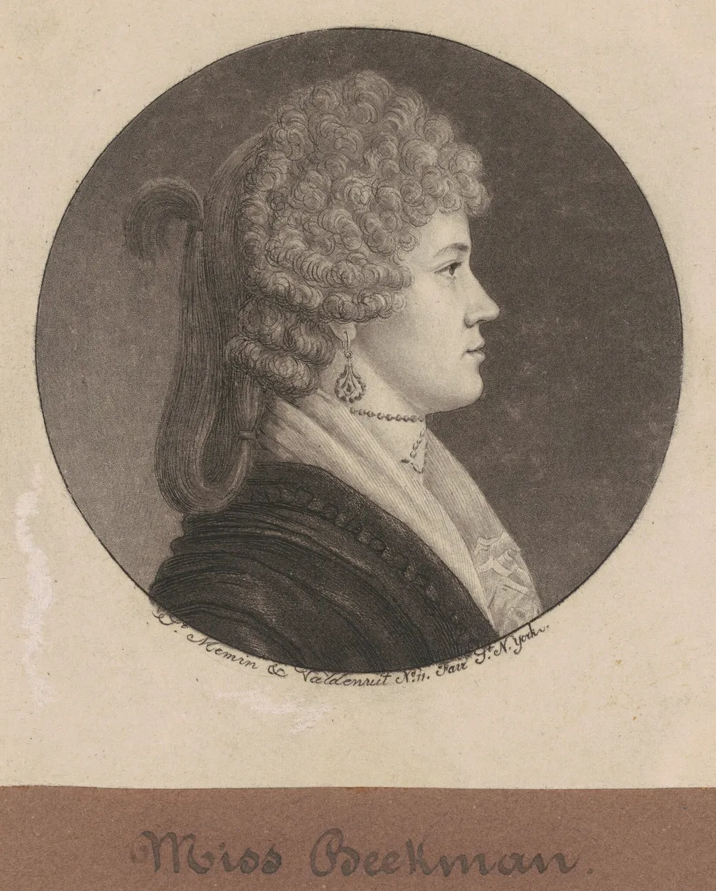 Ann Beekman, by Charles B. J. Févret de Saint-Mémin, ink, 1796