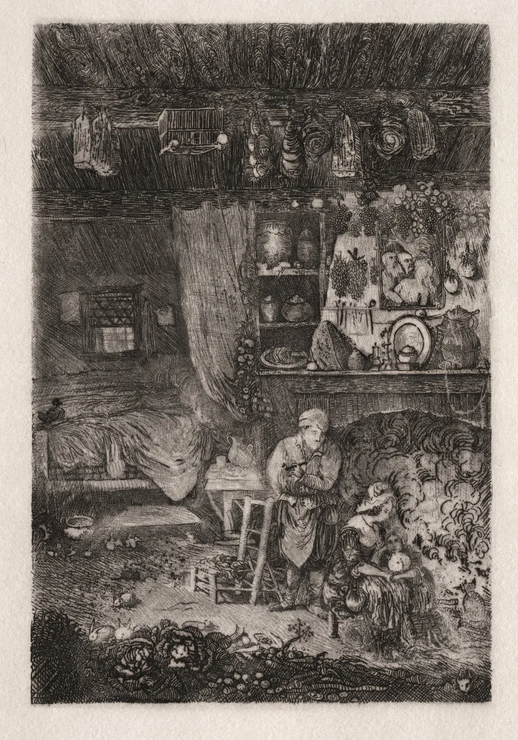 Flemish Interior, by Rodolphe Bresdin, 1861