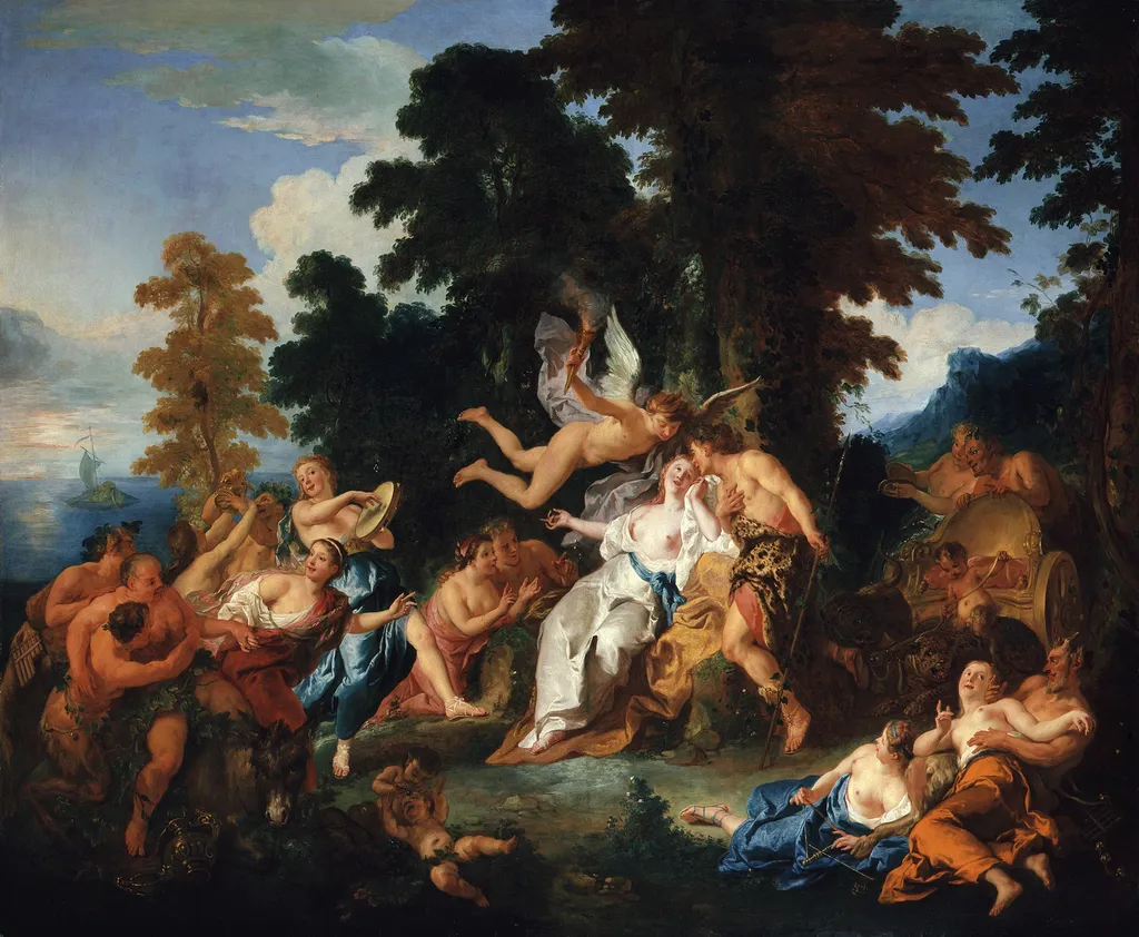 Bacchus and Ariadne, by François de Troy, oil, 1717