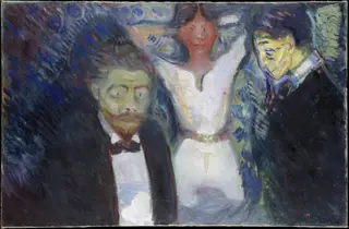 Jealousy, by Edvard Munch, oil, 1913