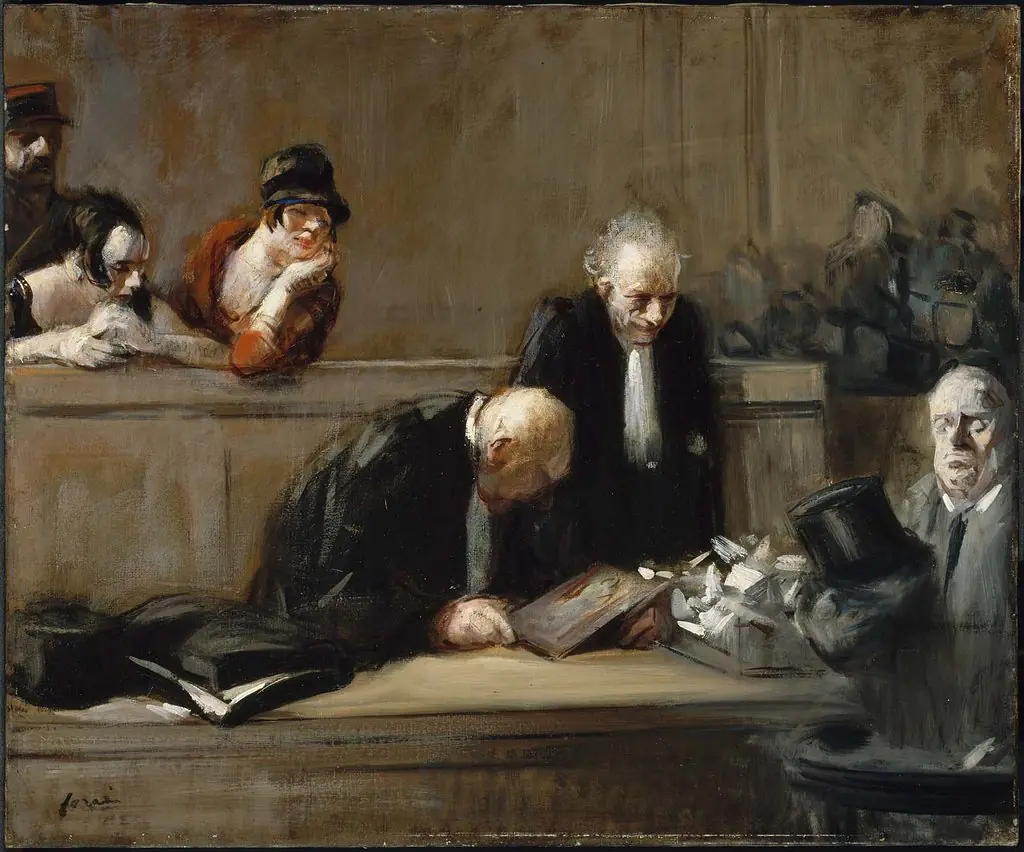 Witness Confounded, by Jean-Louis Forain, oil, 1926