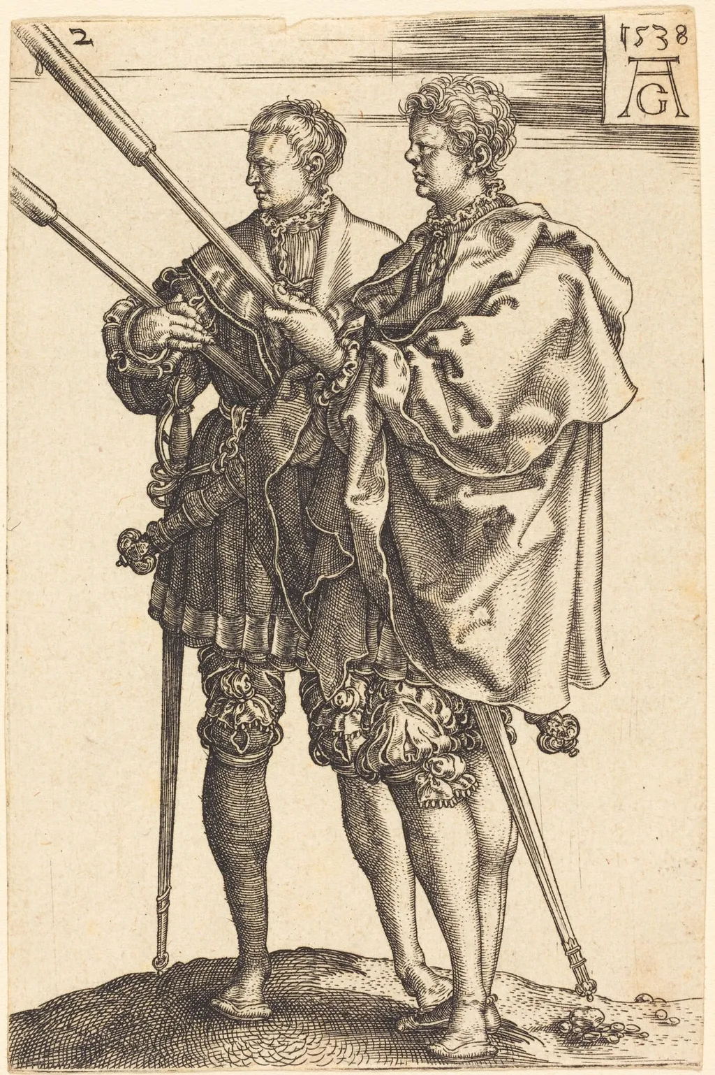 Large Wedding Dancers, by Heinrich Aldegrever, ink, 1538