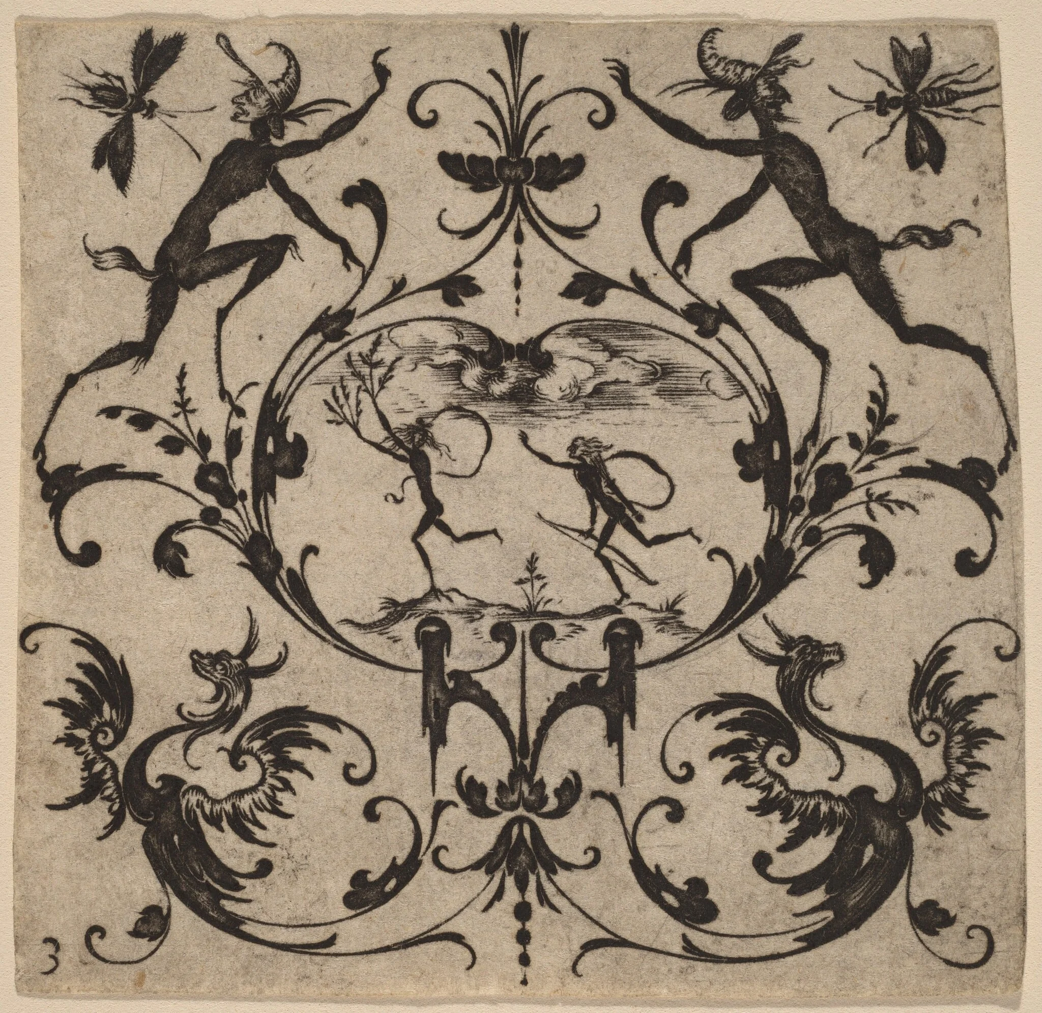 Ornament with Grotesque, detail