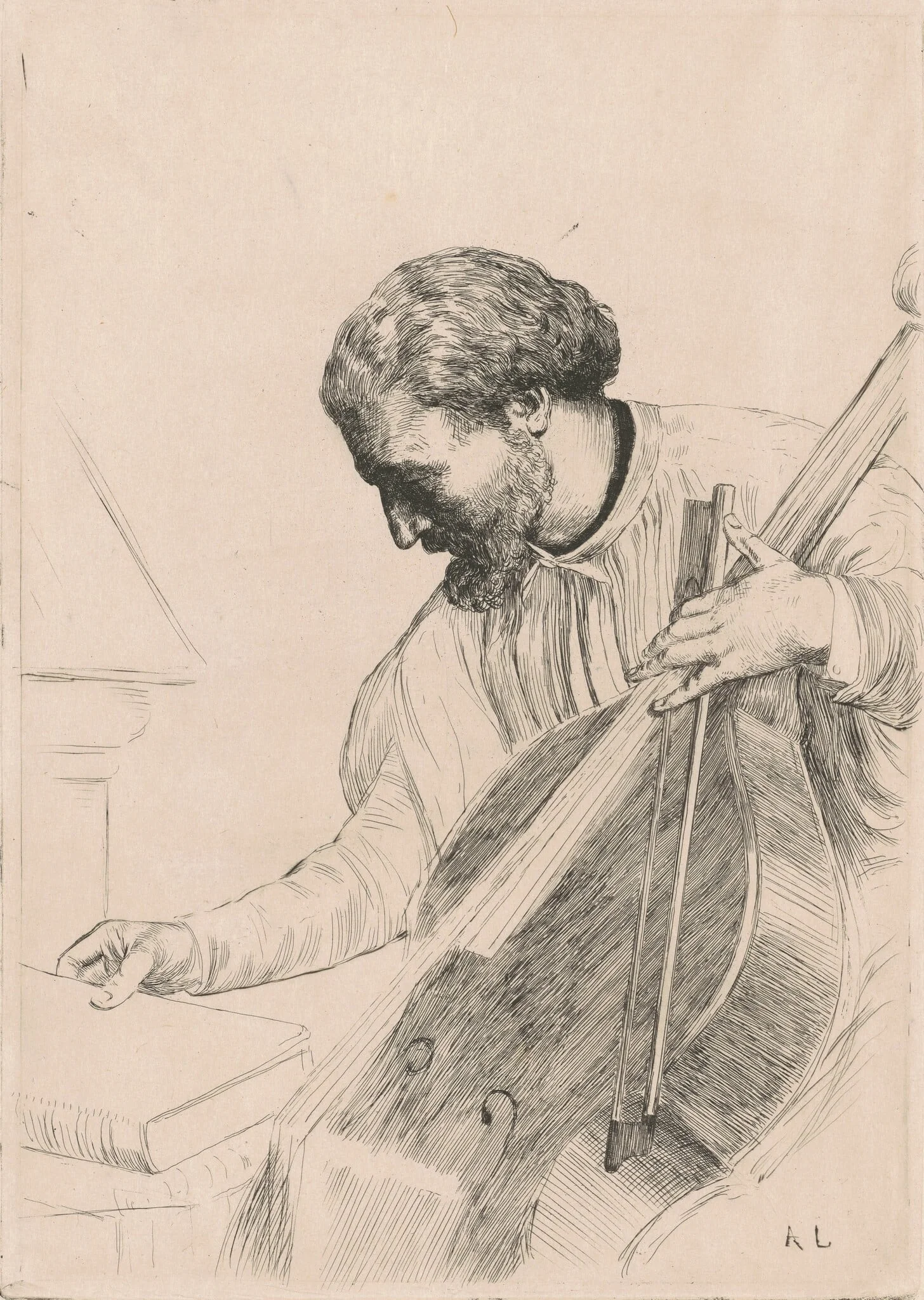 The Bass Player (Le Jouer de Contre-Basse), detail