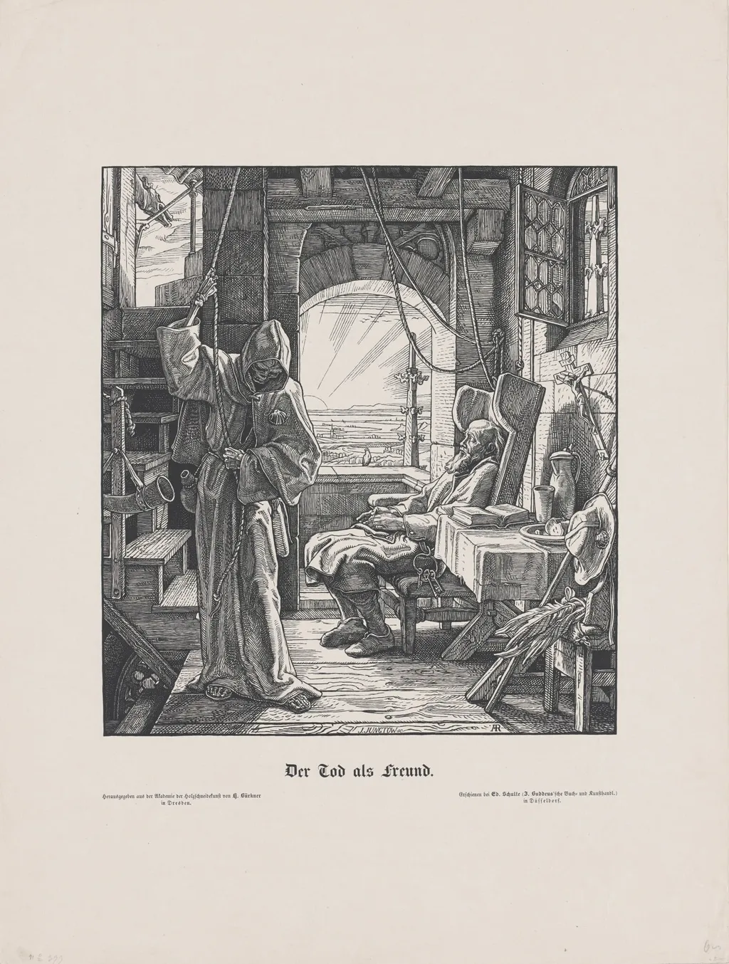 Der Tod als Freund (Death as a Friend), by Alfred Rethel, ink, 1851