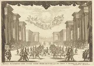 Third Intermezzo, by Jacques Callot, ink, 1617