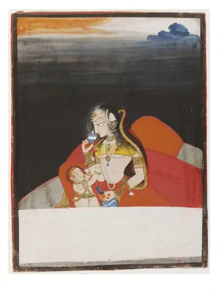 Mother and child, by Chokha, paint, 1815