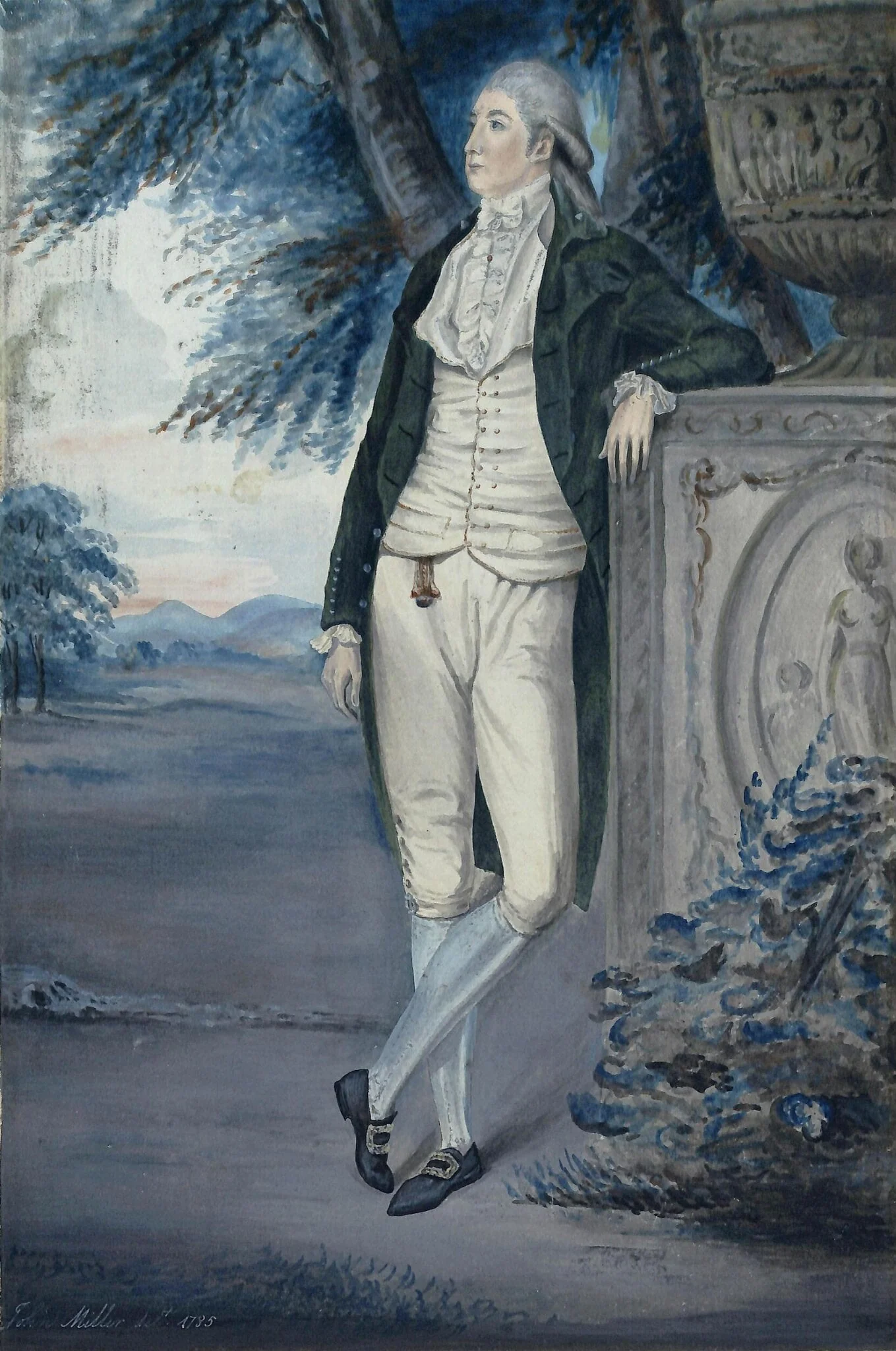 Portrait of a gentleman in a landscape, detail