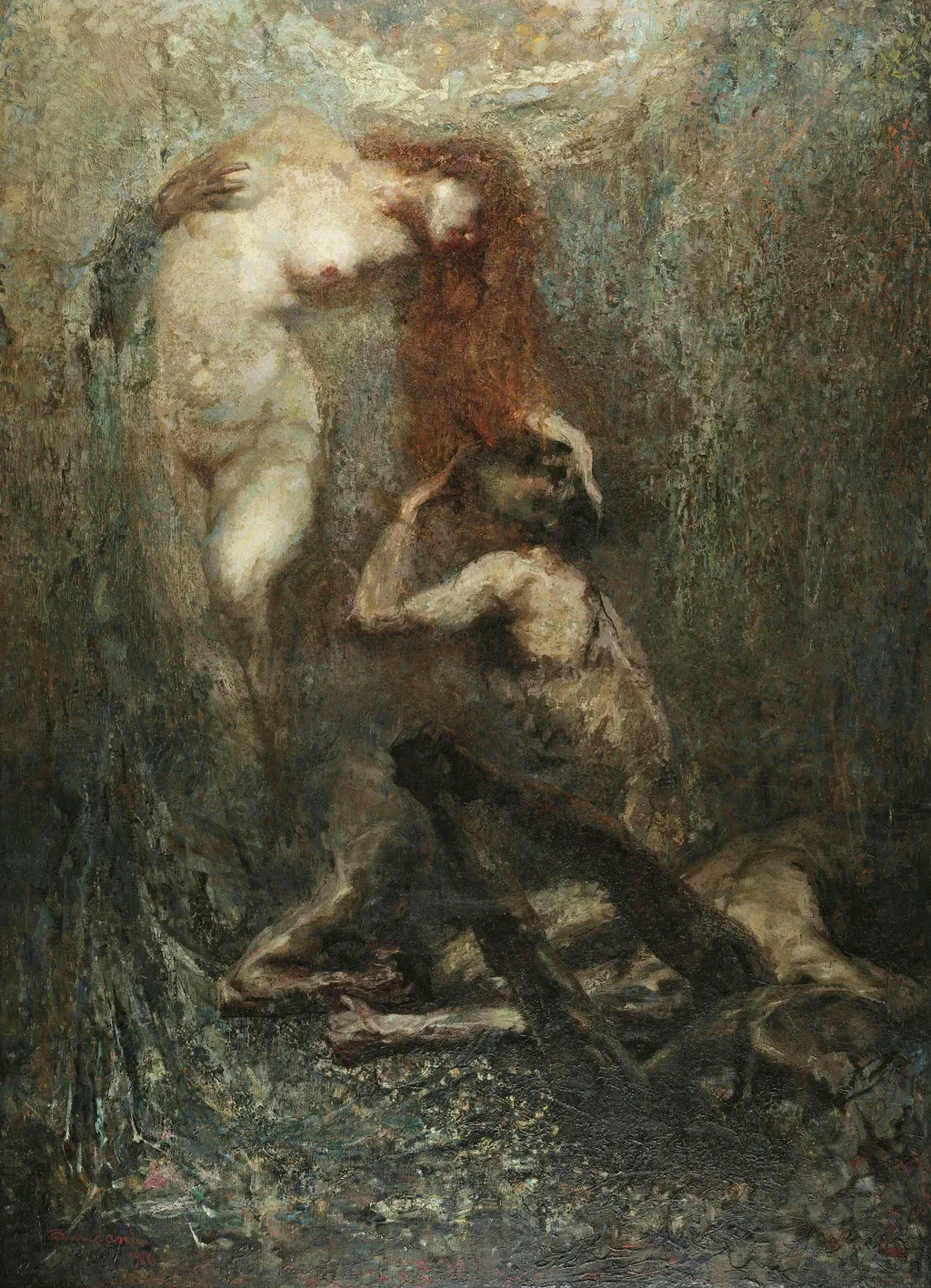 The Tragic Cradle, by Giuseppe Amisani, oil, 1910