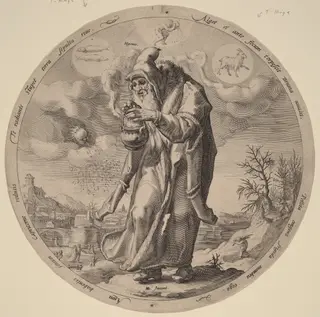 Winter, by Jacob Matham, ink, 1589