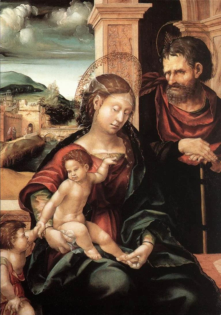 Holy Family with Child St. John, detail
