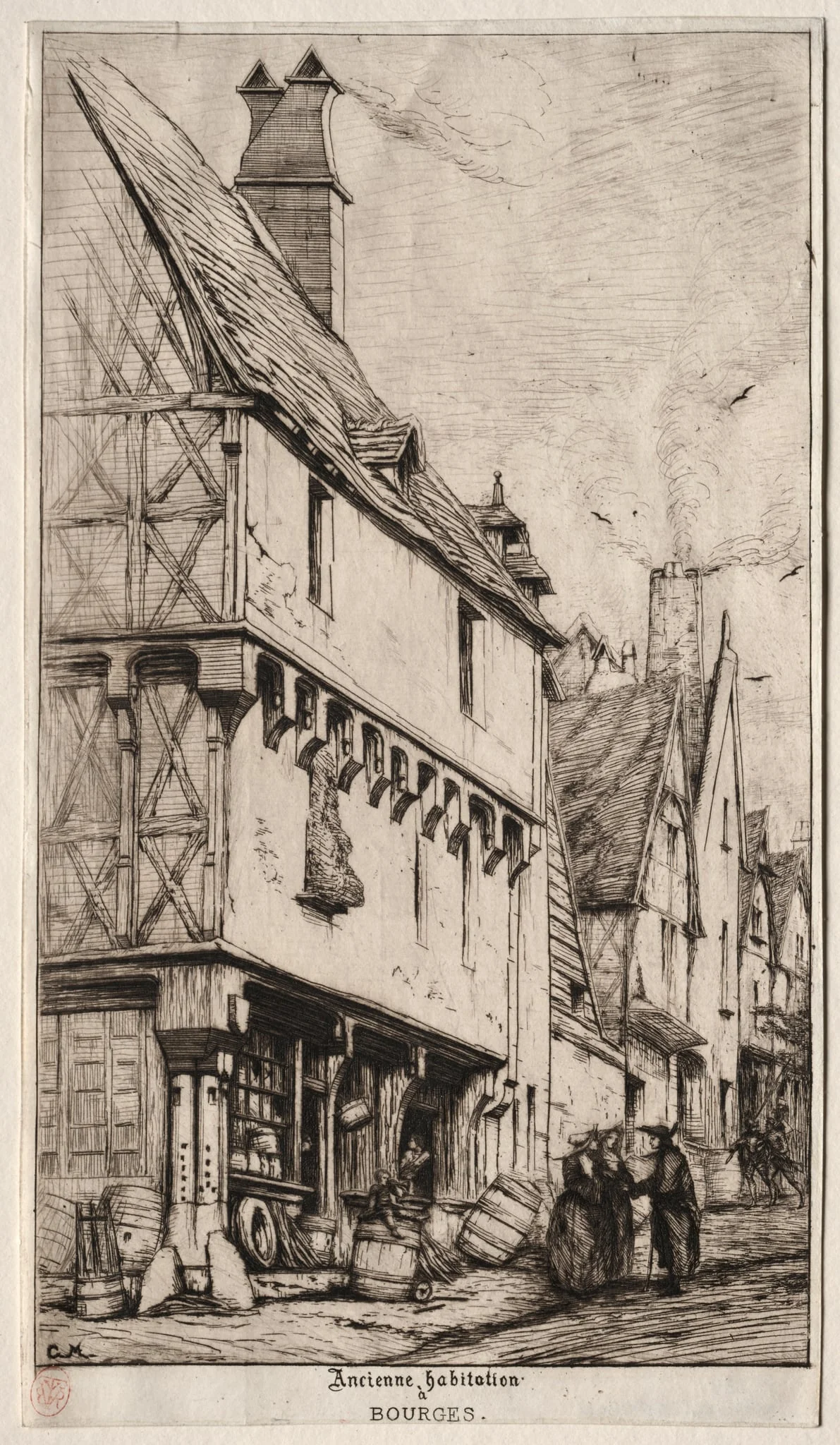 An Old House at Bourges, sometimes called the Musician's House, detail