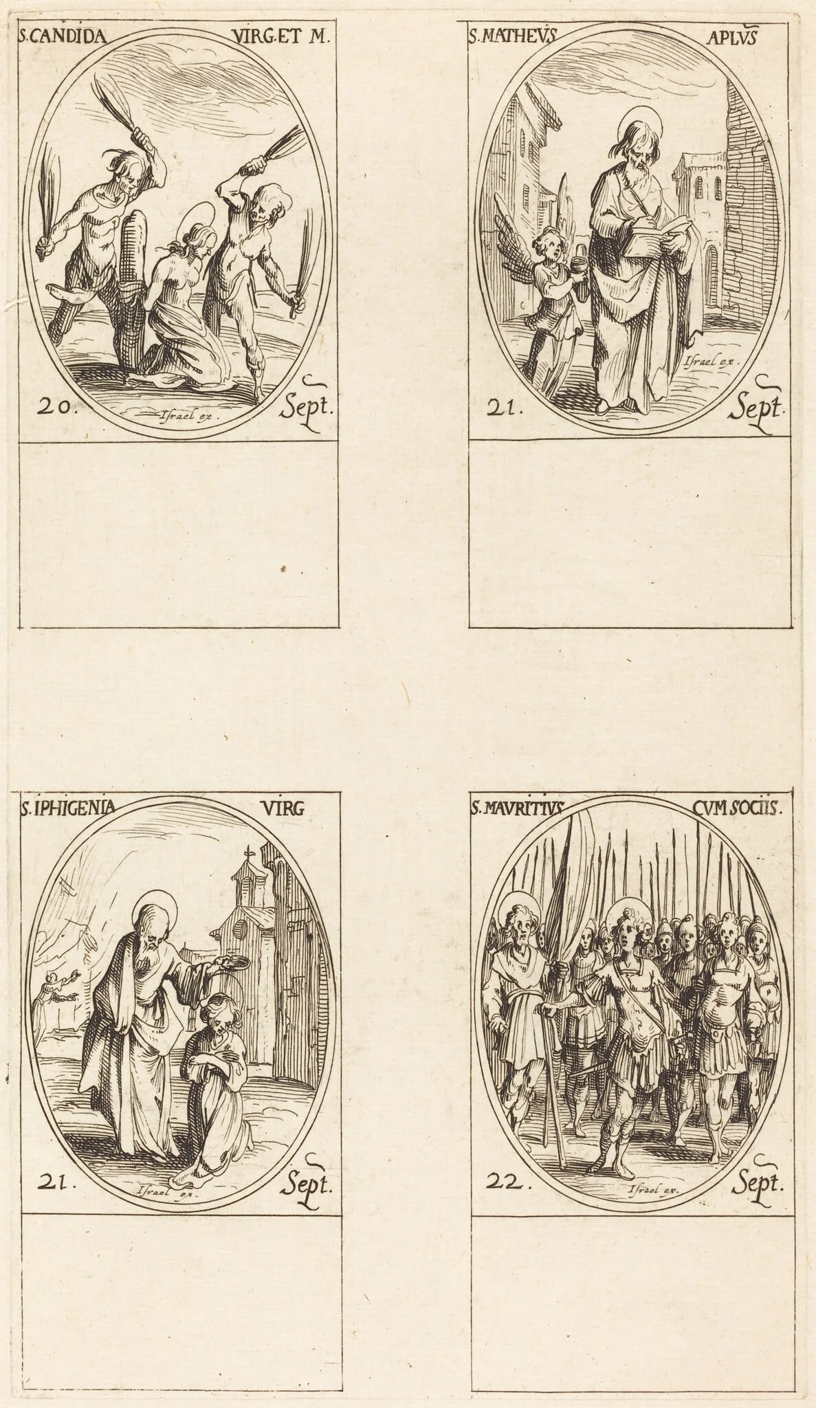 St. Canida; St. Matthew; St. Ipigenia; St. Maurice and Companions, detail
