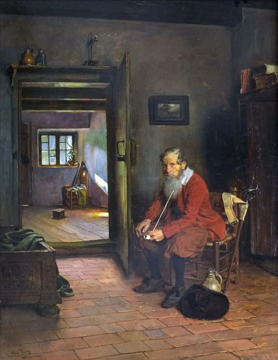 Soldat bătrân în interior, detail