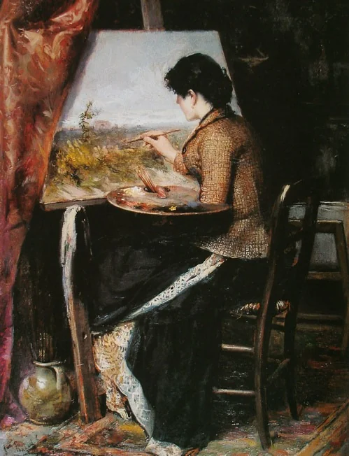 At the Studio, detail