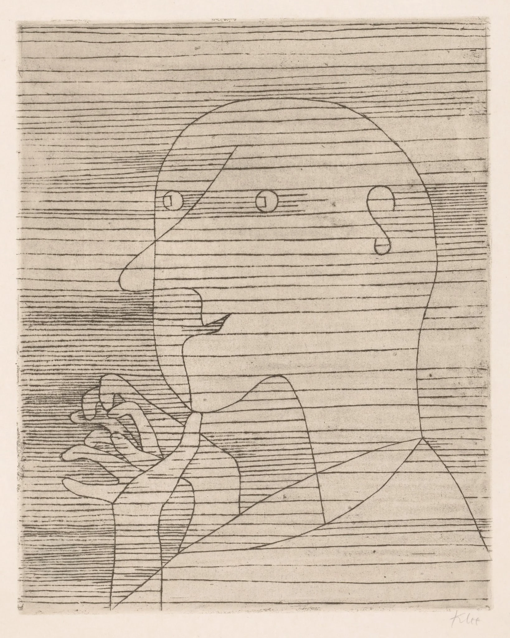 The Calculating Old Man, detail