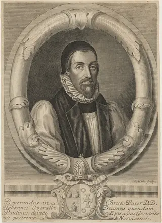 John Overall, D.D., Bishop of Norwich, by Robert White, ink, 1690