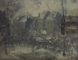 Snowstorm, by Guillaume Vogels, oil, 1894