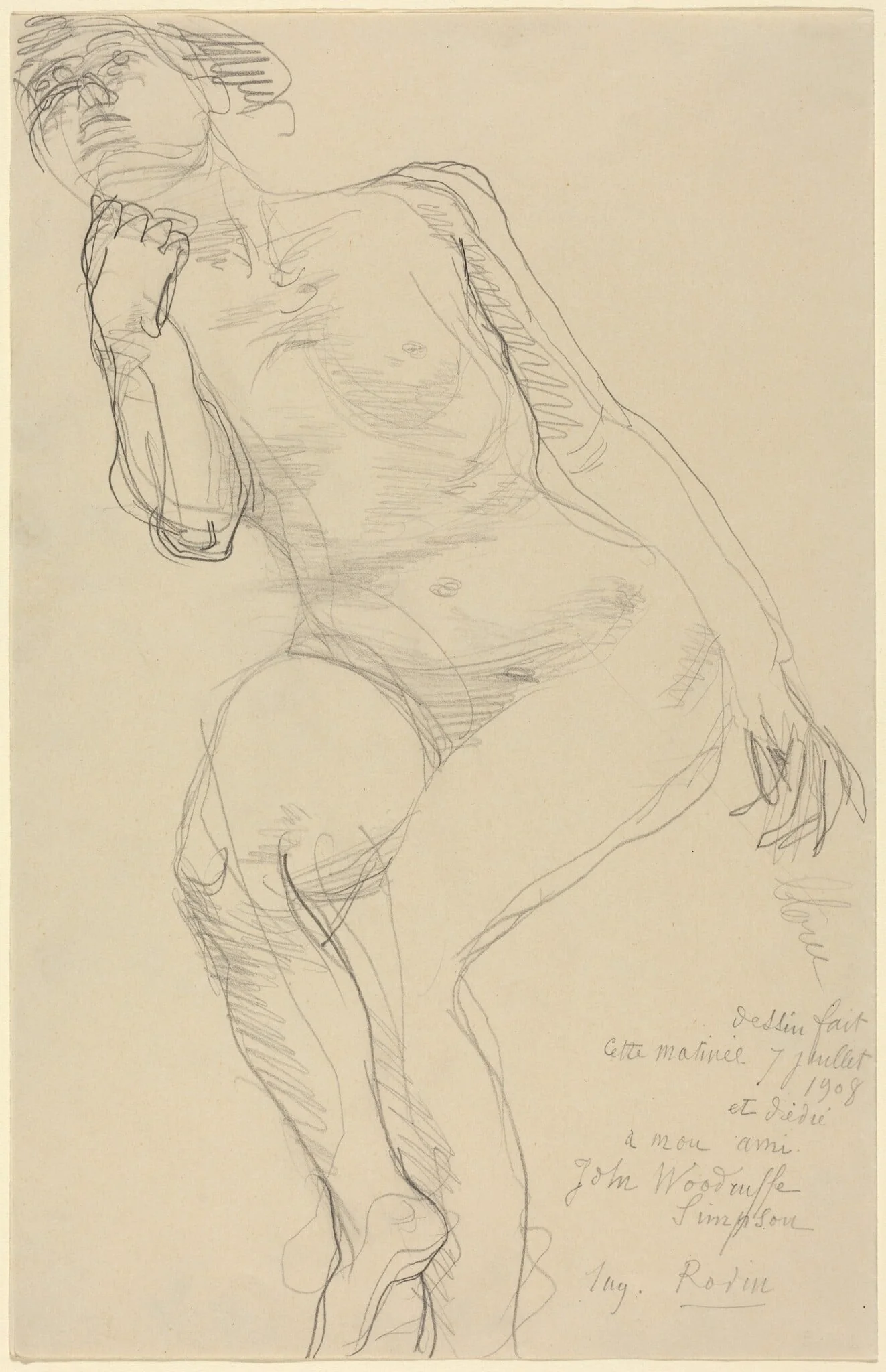 Seated Female Nude Leaning to the Left, detail