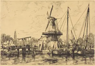 A Haarlem, by Maxime Lalanne, ink, 1877