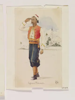 Cyprus Pioneers, by Lt. Col. Gilmore, watercolor, 1880