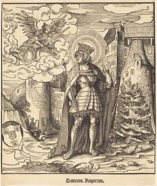 Saint Rupertus, by Leonhard Beck, ink, 1517