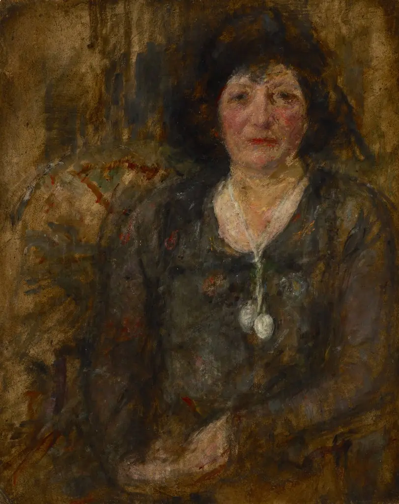Portrait of a Lady with a Necklace, by Olga Boznańska, unspecified, 1915