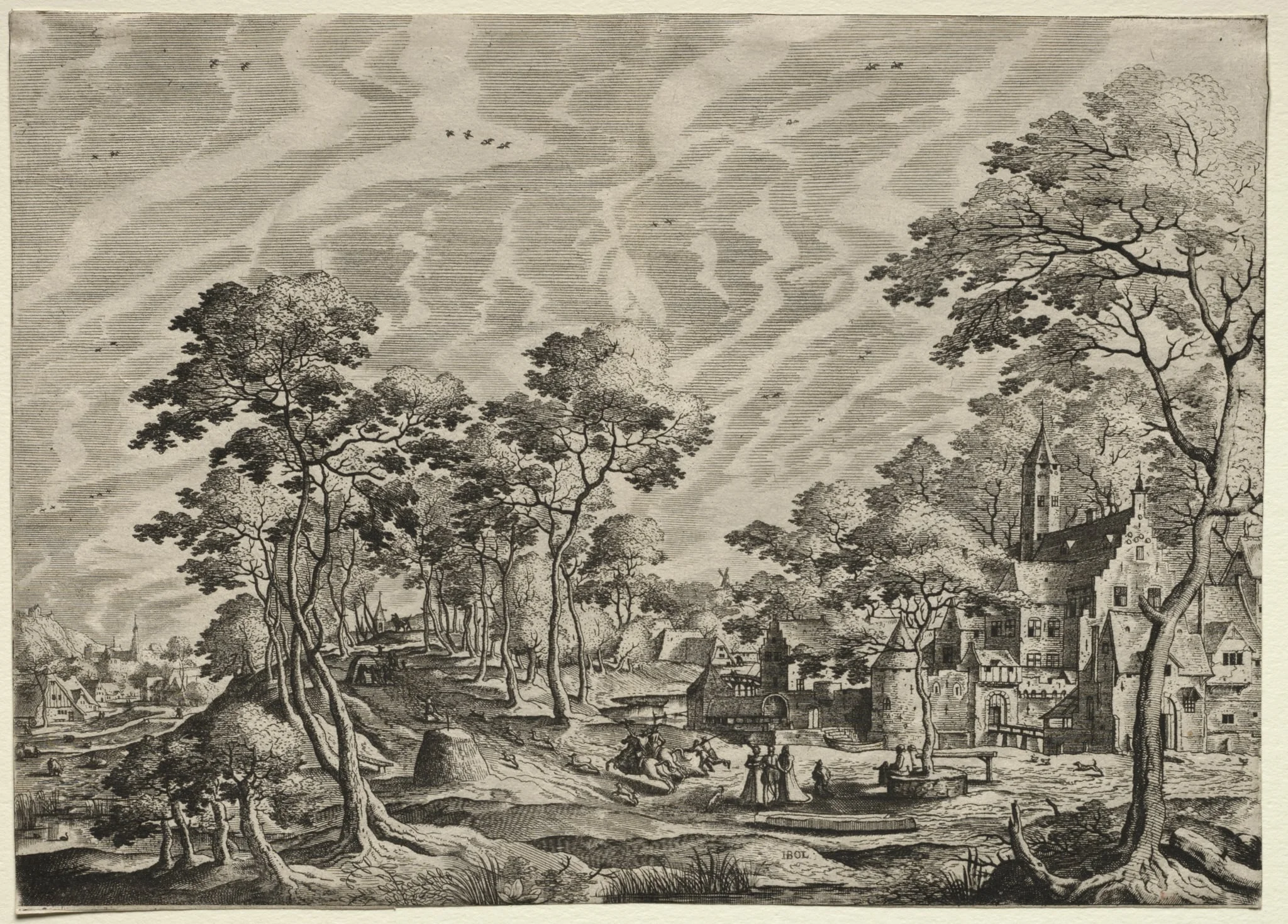 Landscape with a Chateau at the right, detail