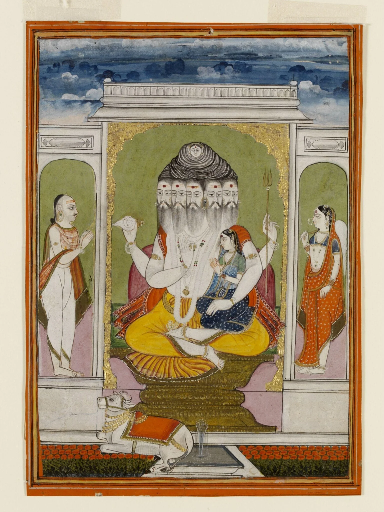 Shiva, Parvati and Nandi, detail